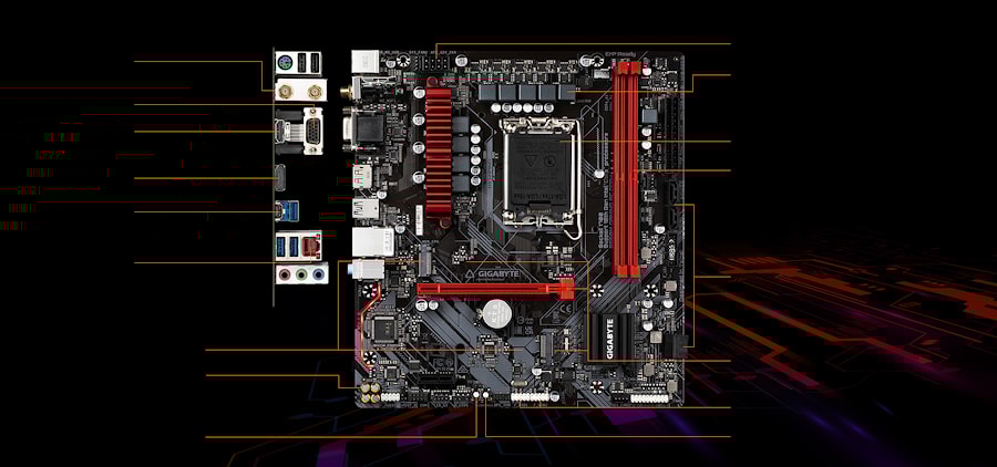 GIGABYTE MB LGA1700, iB660, 2xDDR4 2666/2933/3200, 4xSATA3, 2xM.2 (PCI-E 4.0x4/x2), Raid, 1xD-Sub, 1хDP, 1xHDMI, 1xPCI-Ex16, 1xPCI-Ex1, mATX., S