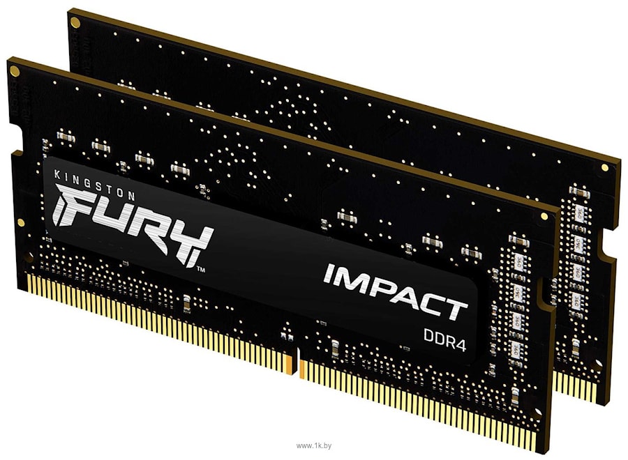 KINGSTON 16GB 2666MHz DDR4 CL15 Non-ECC SODIMM (Kit of 2) Single Rank FURY Impact EAN: 740617318586