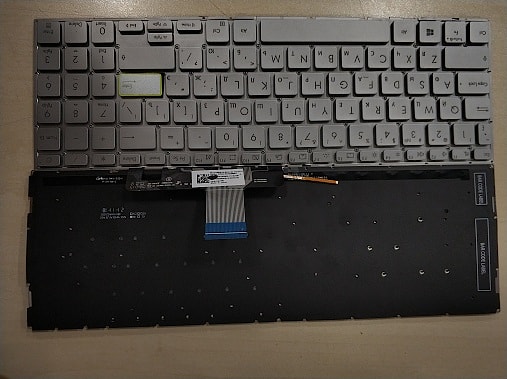Клавиатура для ноутбука Asus VivoBook X521FA, X521FL, серебряная, без рамки, с подсветкой