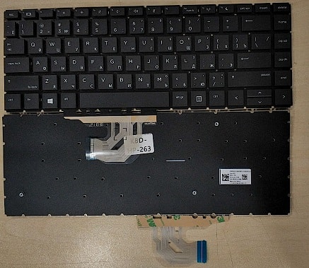Клавиатура для ноутбука HP ProBook 440 G6, 445 G6, 440 G7, 445 G7 чёрная, без рамки