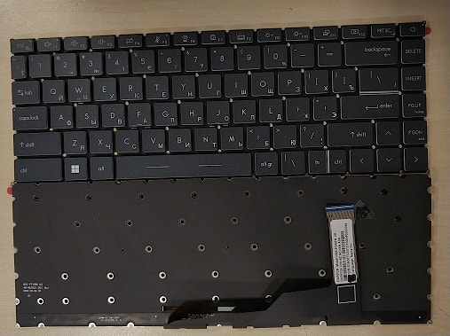 Клавиатура для ноутбука MSI Stealth GS66 10SD, 10SF, MS-1541, серая, с подсветкой