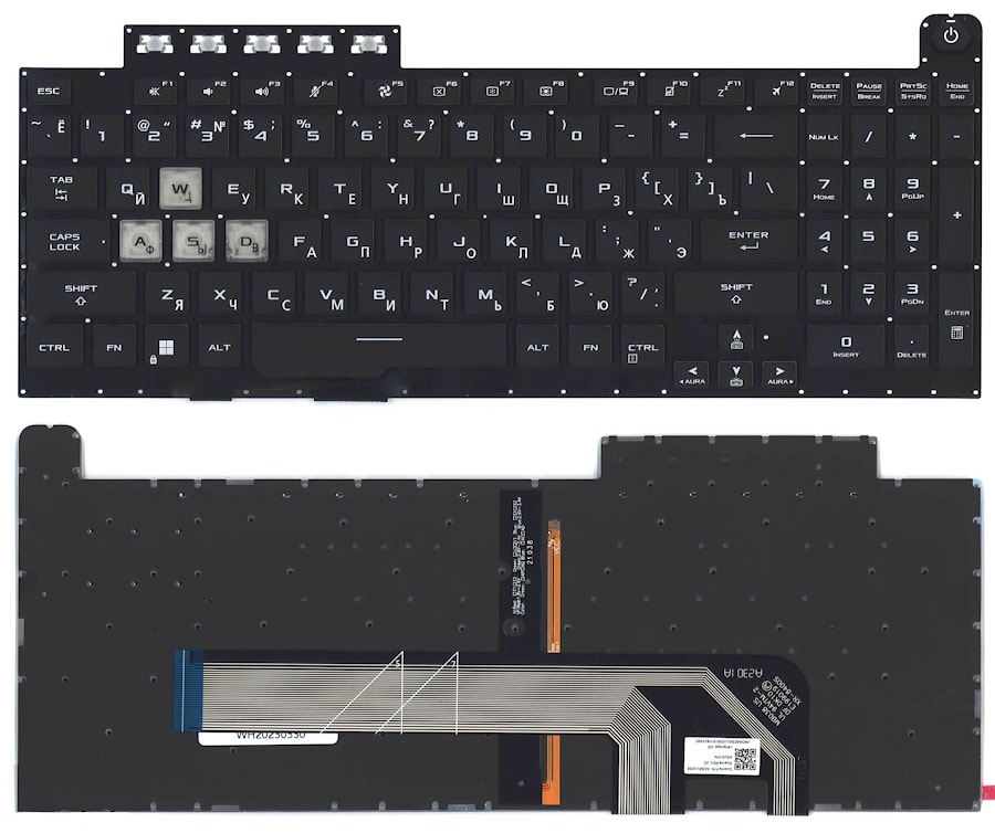 Клавиатура для ноутбука Asus FX506 FX506U черная без подсветки