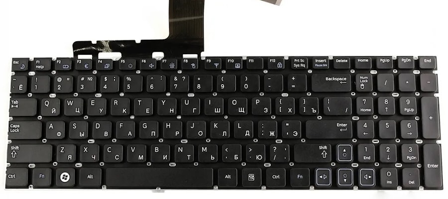 Клавиатура для ноутбука Samsung RV711 RV720 US без рамки клавиатура