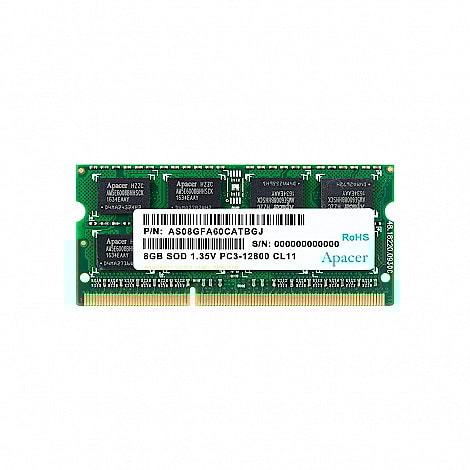 Оперативная память DDR3 SO-DIMM 8GB PC-12800 1.35v Apacer AS08GFA60CATBGJ