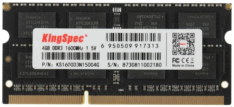SO-DDR3 4GB PC-12800 1.5v CL11 1600 KS1600D3N15004G