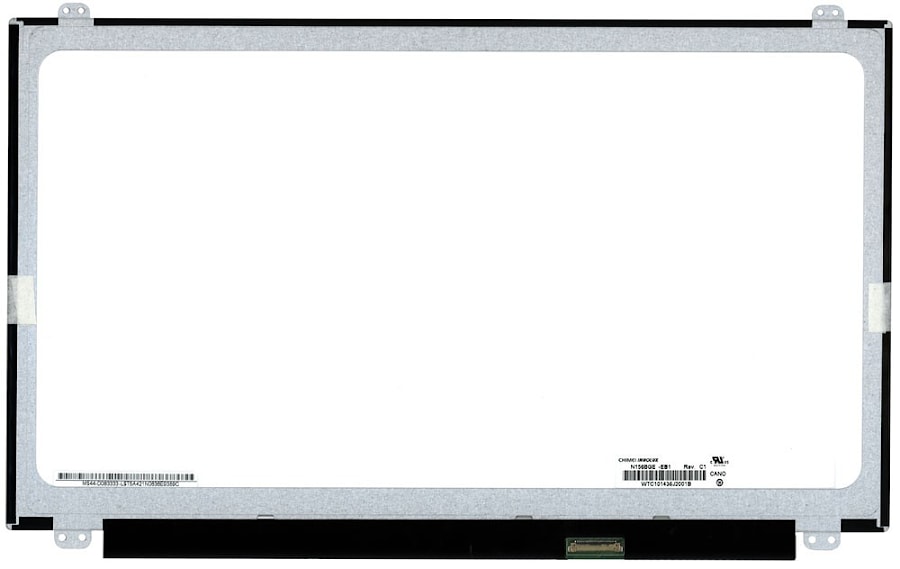 Матрица для ноутбука 15.6", 1366x768, LED, 30 pins eDP, SLIM, уши вверх/вниз, Глянцевая, NT156WHM-N12