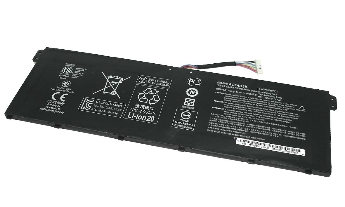 Аккумулятор для Acer Chromebook 11 c735, cb3-131, cb5-132t (AC15A3J), 39Wh, 3315mAh, 11.55V  