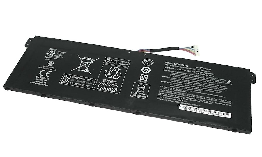Аккумулятор для Acer Chromebook 11 c735, cb3-131, cb5-132t (AC15A3J), 39Wh, 3315mAh, 11.55V