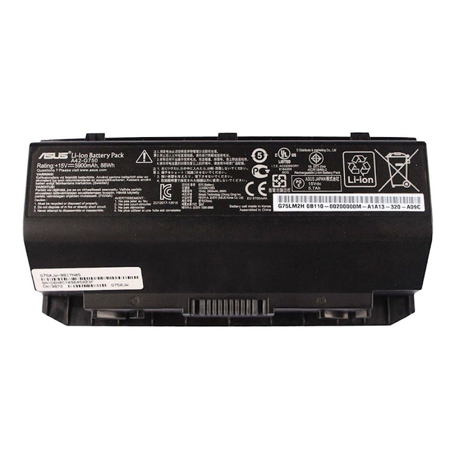 Аккумулятор для Asus G750, G750JX, (A42-G750), 5900mAh, 15V