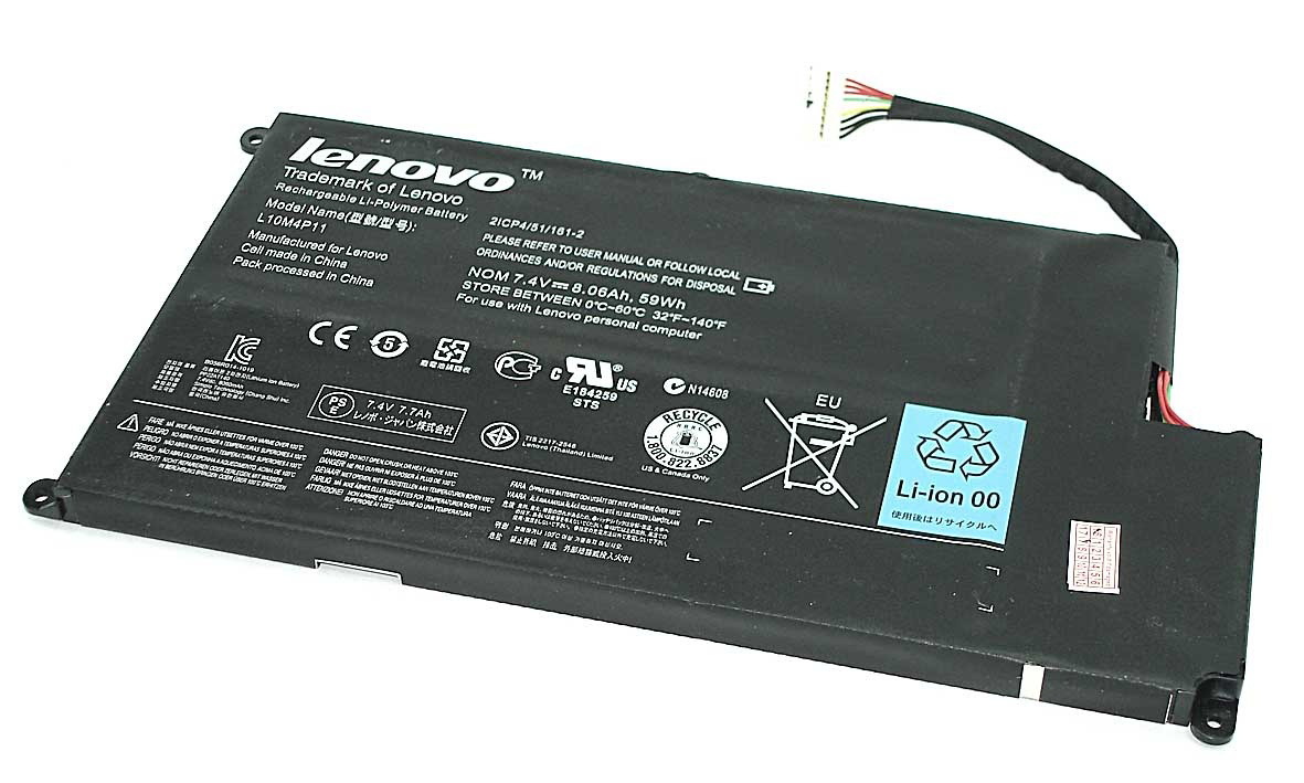 Аккумулятор Lenovo IdeaPad U410, (L10M4P11), 59Wh, 7.4V, ORG  