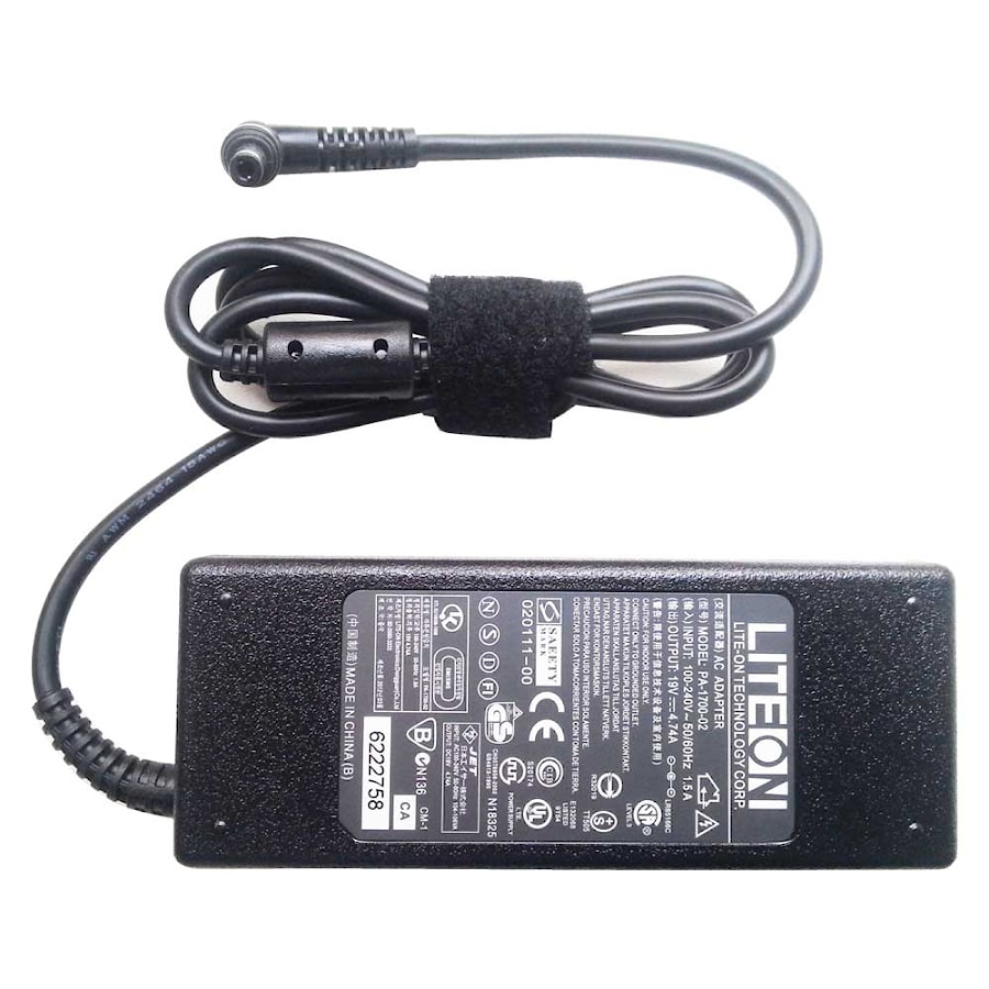 Блок питания (зарядное) LiteOn 19V, 4.74A, 5.5x2.5мм, 90W, без сетевого кабеля