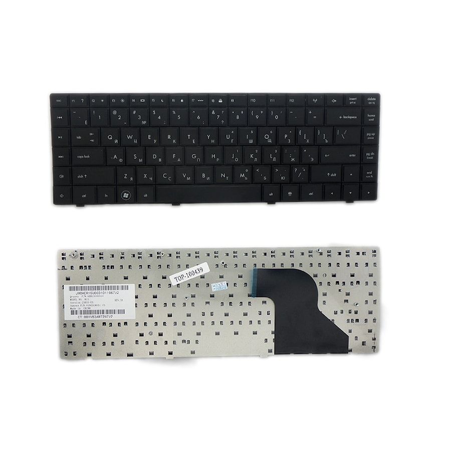 Клавиатура для ноутбука HP 620, 625, CQ620, CQ621 Series. Плоский Enter. Черная, без рамки. PN: V115326AS1, 605814-251.