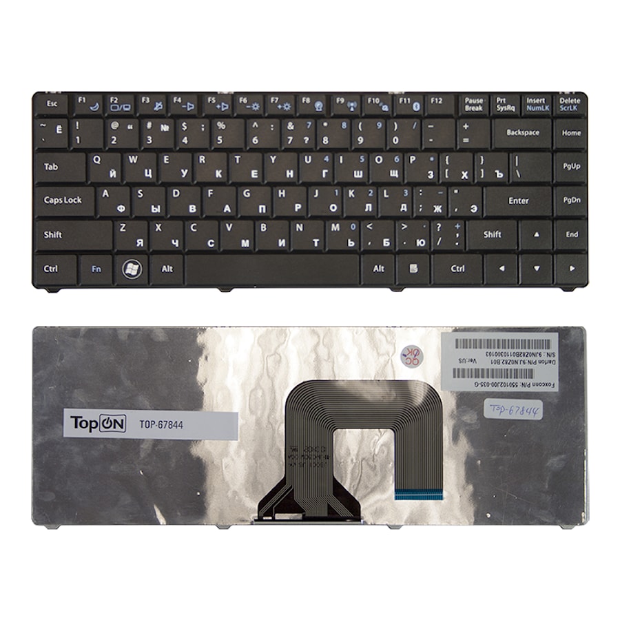Клавиатура для ноутбука Asus N20, N20A, N20H Series. Плоский Enter. Черная, без рамки. NSK-UB00R, 9J.N0Z82.00R.