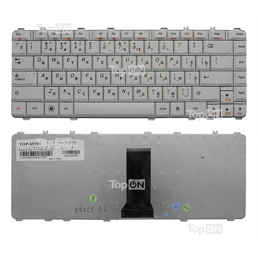 Клавиатура для ноутбука Lenovo IdeaPad Y450 Y450A Y450AW Y450G Y550 Y550A Y550P Y560 Series. Белая.