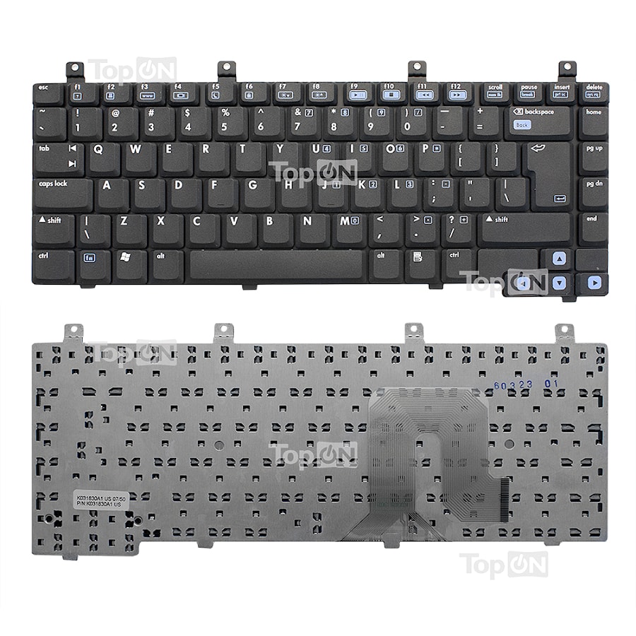 Клавиатура для ноутбука HP Pavilion DV4000, DV4100, DV4200, DV4300 Series. Г-образный Enter. Черная, без рамки. PN: NSK-H3K0R, 99.N6982.K0R.