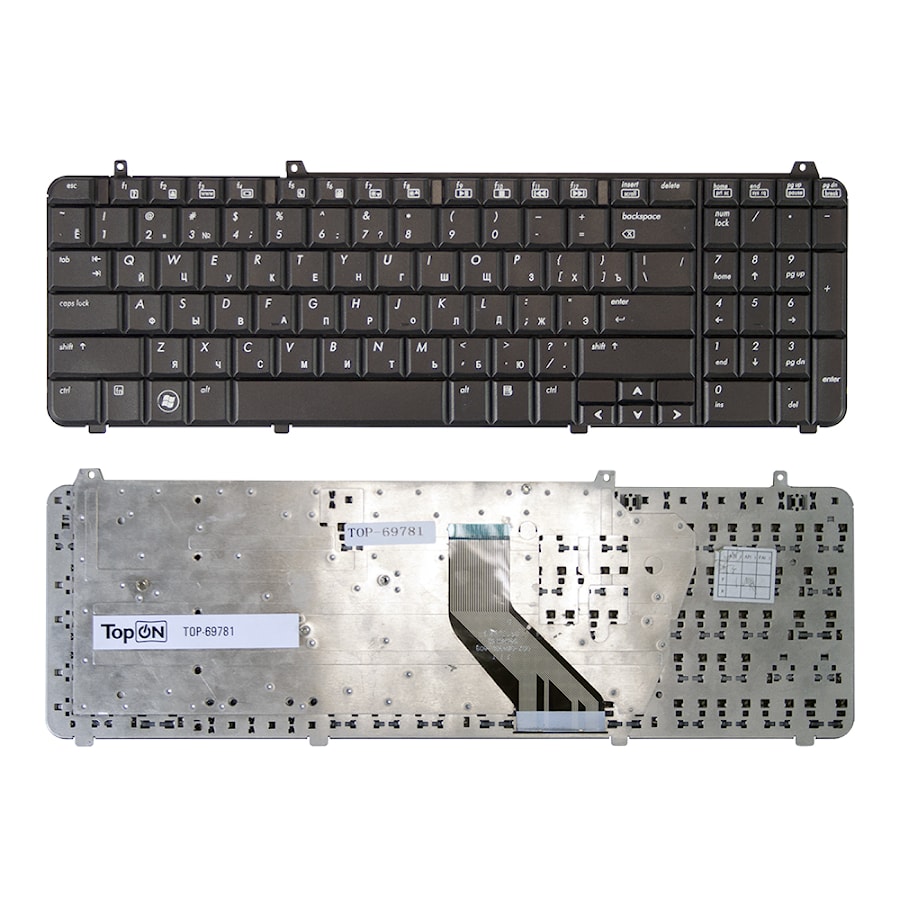 Клавиатура для ноутбука HP Pavilion DV6-1000, DV6-1100, DV6-1200, DV6-1300, DV6-2000 Series. Плоский Enter. Черная, без рамки. PN: UT3A, MP-08A96D0-92