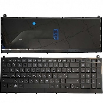 Клавиатура для ноутбука HP ProBook 4520, 4520s, 4525, 4525s Series. Плоский Enter. Черная, с черной рамкой. PN: NSK-HN1SW, 9Z.N4CSW.10R.