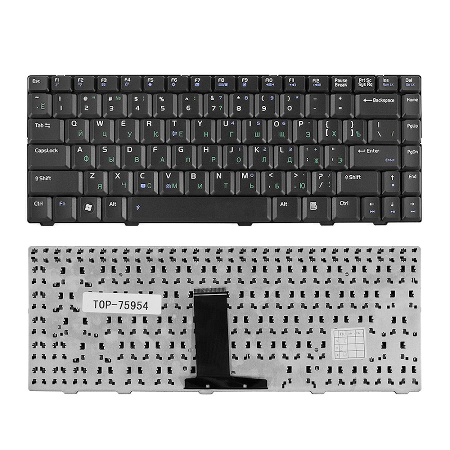 Клавиатура для ноутбука Asus F80, F81, F83, X82, X85, X88, V2J, V2JE, V2S Series. Плоский Enter. Черная, без рамки. PN: V020462IS1, MP-05693SU-5283.