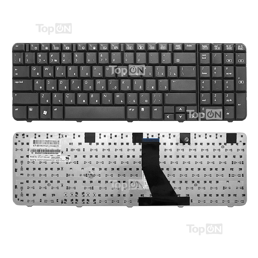 Клавиатура для ноутбука HP Compaq Presario CQ70, G70 Series. Плоский Enter. Черная, без рамки. PN: MP-07F13SU-442, 904D007C0R.