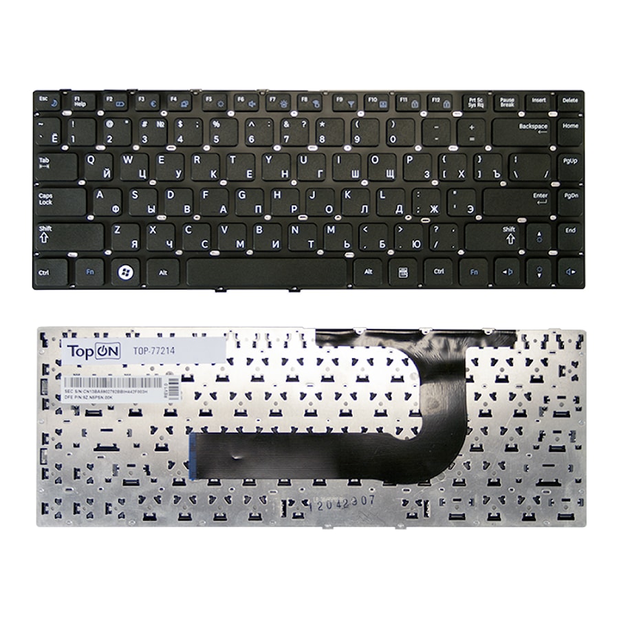 Клавиатура для ноутбука Samsung Q430, QX410, SF410 Series. Плоский Enter. Черная, без рамки. PN: BA59-02792D, CNBA5902792CBIH.