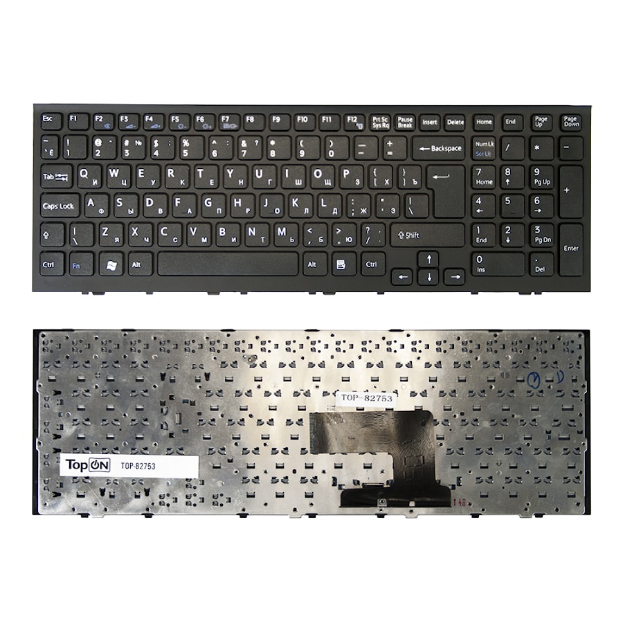 Клавиатура для ноутбука Sony Vaio VPC-EE, VPCEE Series. Г-образный Enter. Черная, с черной рамкой. PN: AENE7700010, 148915581.