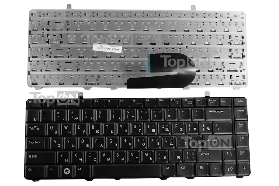 Клавиатура для ноутбука Dell Vostro A840, A860, 1014, 1015, 1088 Series. Плоский Enter. Черная, без рамки. PN: NSK-DCK0R, 9J.N0H82.K0R.