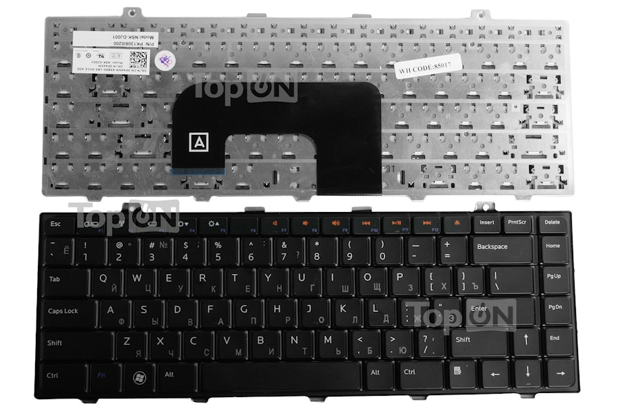 Клавиатура для ноутбука Dell Studio 14z, 1440, 1450 Series. Плоский Enter. Черная, без рамки. PN: NSK-DJC0R, 0P445M.