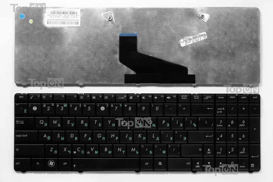 Клавиатура для ноутбука Asus A53, A73, K53, K73, X53, X73 Series. Плоский Enter. Черная, без рамки. PN: V118502AS1, PK130J21A00.