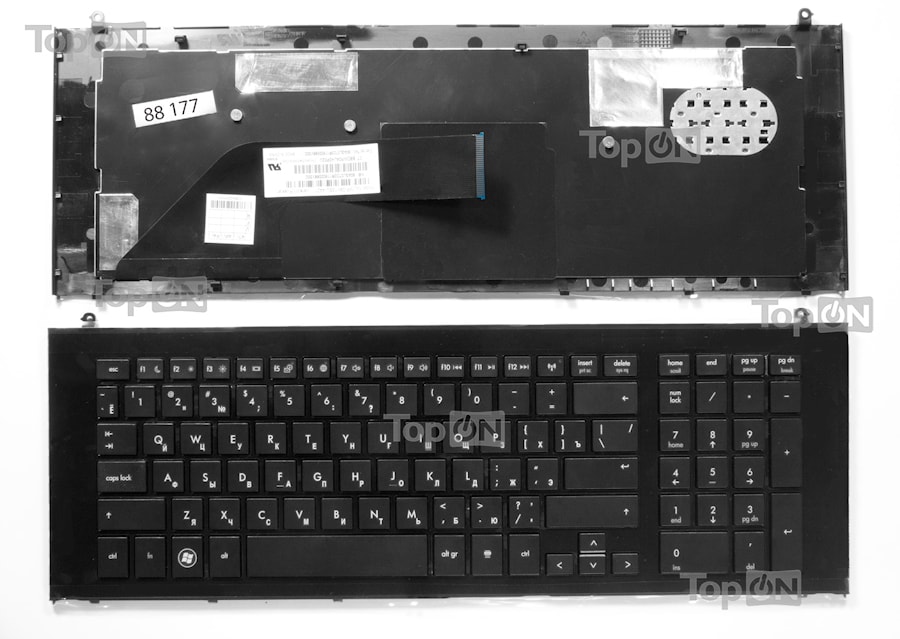 Клавиатура для ноутбука HP ProBook 4720s Series. Черная, с черной рамкой.
