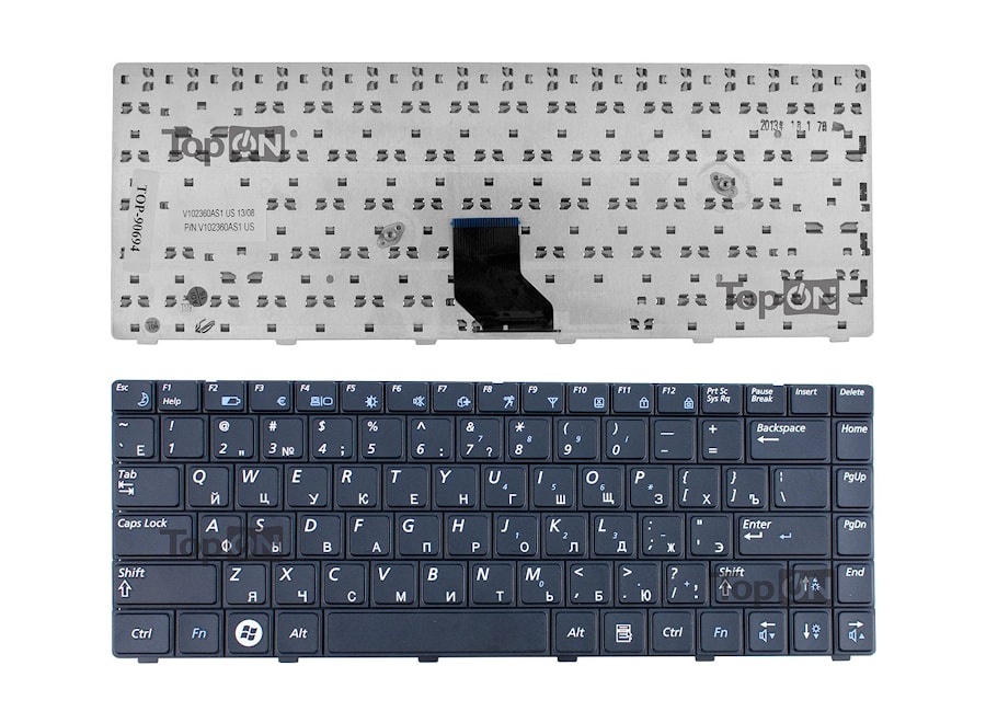 Клавиатура для ноутбука Samsung R513, R515, R518, R520, R522 Series. Плоский Enter. Черная, без рамки. PN: BA59-02486J, CNBA5902486DBIL.
