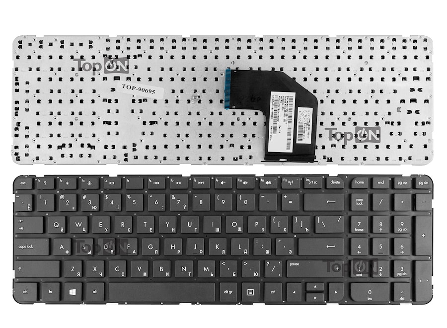 Клавиатура для ноутбука HP Pavilion G6-2000, G6-2100, G6-2200, G6-2300 Series. Плоский Enter. Черная, без рамки. PN: 684650-251, SG-55100-XAA.
