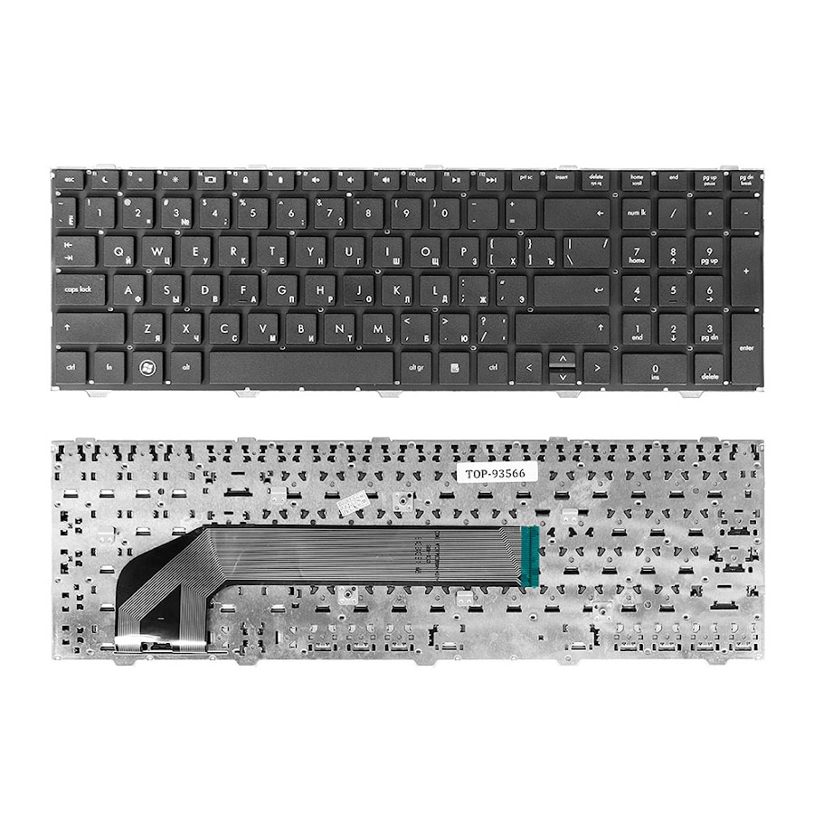 Клавиатура для ноутбука HP ProBook 4540s, 4545s, 4740s Series. Плоский Enter. Черная, без рамки. PN: 701485-251, 9Z.N6MSW.10R.