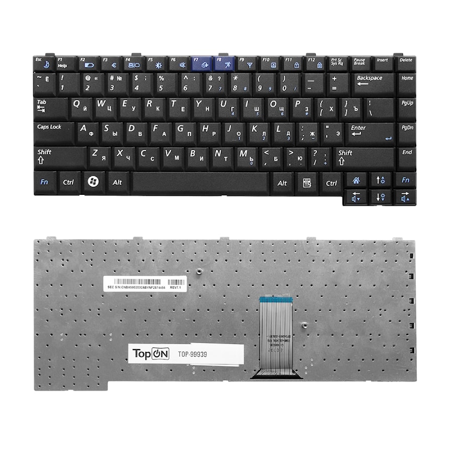 Клавиатура для ноутбука Samsung R18 R19 R20 R20+ R23 R25 R25+ R26 P400 X65J Series. Черная.