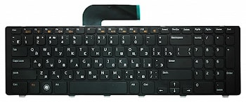 Клавиатура для ноутбука Dell Inspiron 17R, N7110, 7720, Vostro 3350, 3450, 3550, 3750 Series. Плоский Enter. Черная, с черной рамкой. PN: 0M47P5.
