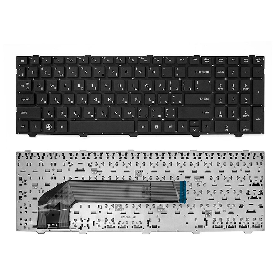 Клавиатура для ноутбука HP ProBook 4540, 4540s 4545, 4545s Series. Плоский Enter. Черная, без рамки. PN: 684632-251, 701485-251, 9Z.N6MSW.10R.