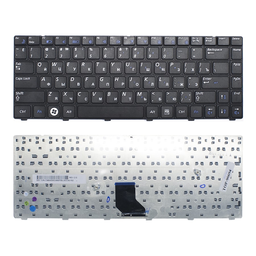 Клавиатура для ноутбука Samsung R520 R522 Series. Черная.