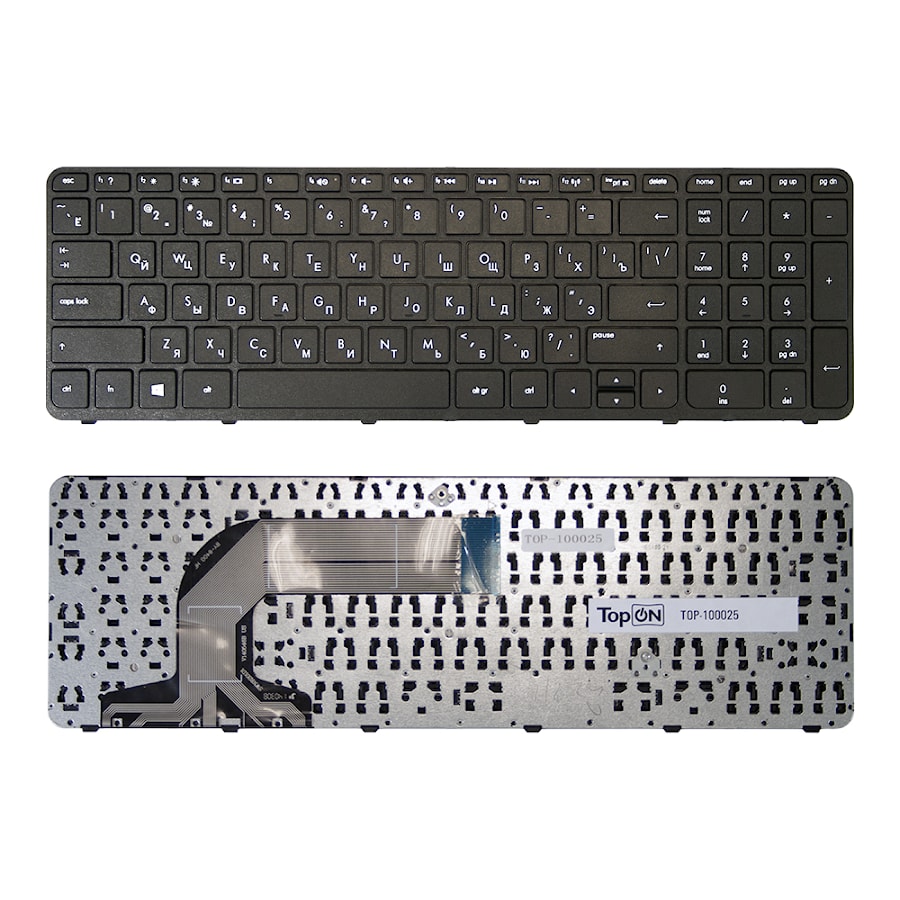 Клавиатура для ноутбука HP Pavilion Envy 17-e, 17-e000 Series. Плоский Enter. Черная, с черной рамкой. PN: 725365-001, AER68U00110.