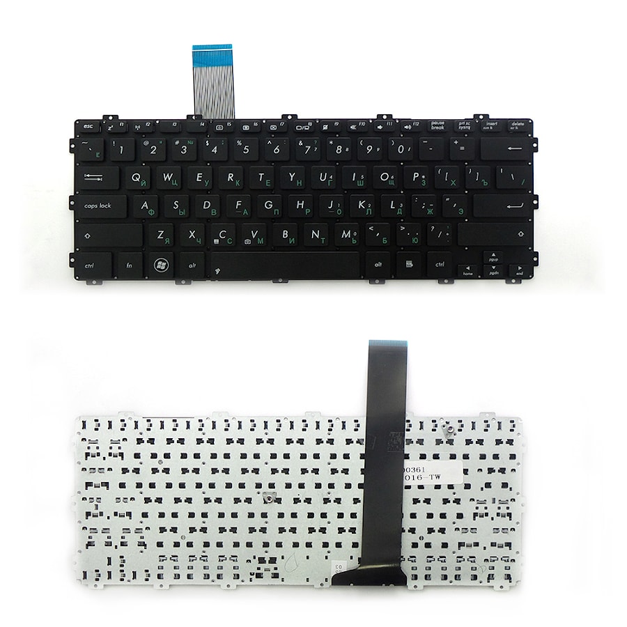 Клавиатура для ноутбука Asus X301, X301A, X301K, F301 Series. Плоский Enter. Черная, без рамки. PN: 0KNB0-3103US00, MP-11N53US-920.