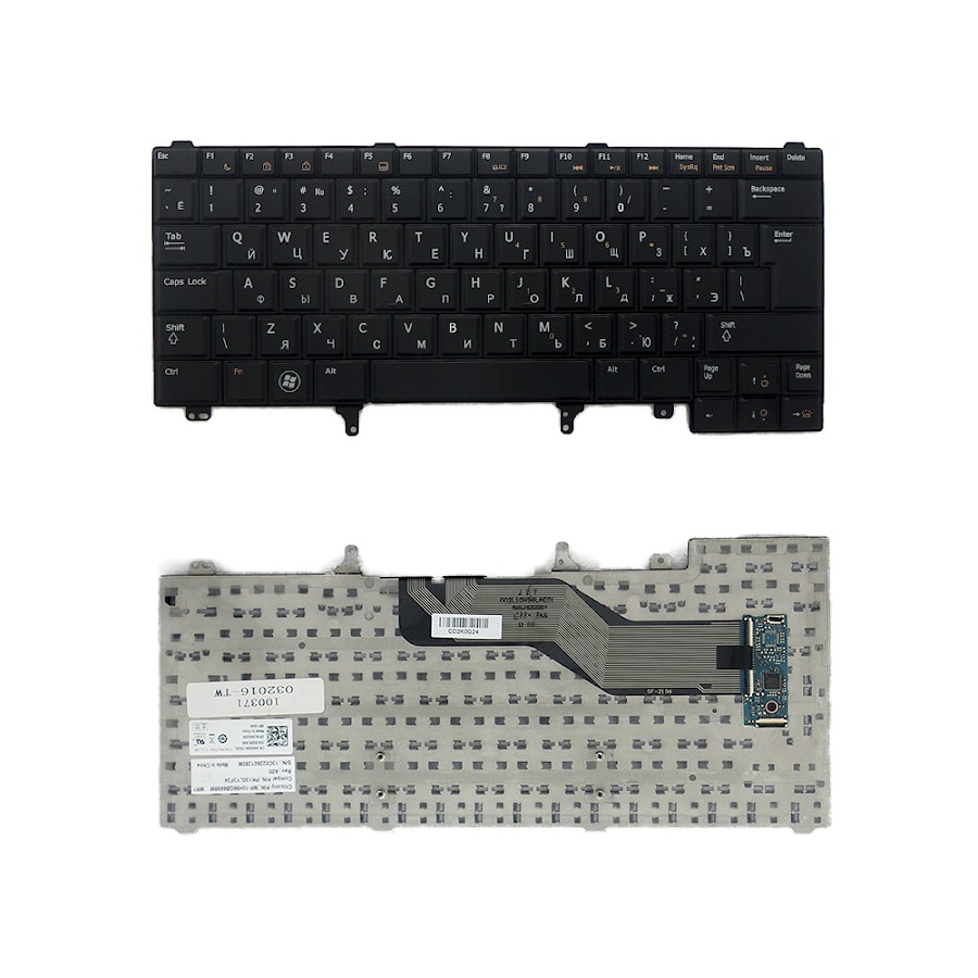 Клавиатура для ноутбука Dell Latitude E5420, E6220, E6320, E6420 Series. Г-образный Enter. Черная, без рамки. PN: 9Z.N5MBC.00R, NSK-DV0BF.