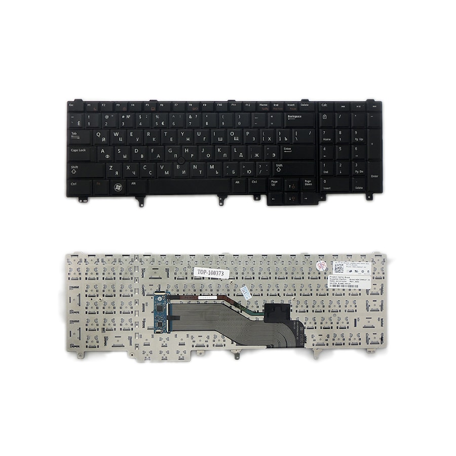 Клавиатура для ноутбука Dell Latitude E5520, E5530, E6520, M6600 Series. Плоский Enter. Черная, без рамки. NSK-DW0UC, MP-10J13SU-6886.