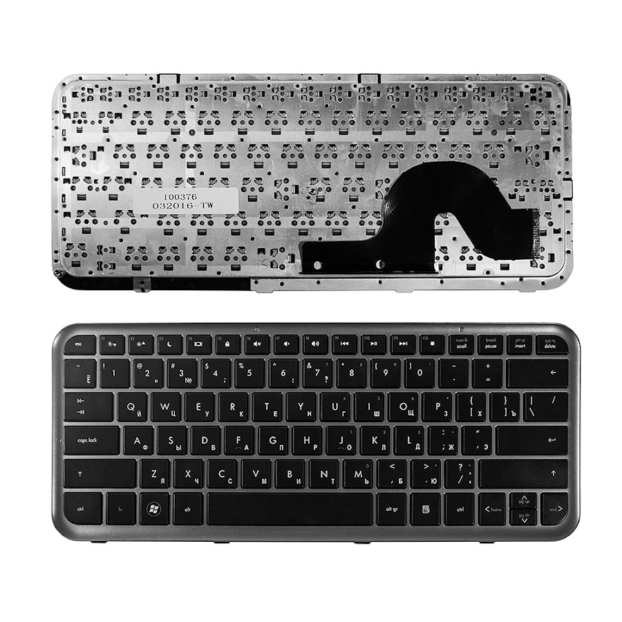 Клавиатура для ноутбука HP Pavilion DM3, DM3-1000, DM3t, DM3z Series. Плоский Enter. Черная, с серой рамкой. PN: NSK-HKU0R, 9Z.N2X82.U0R.