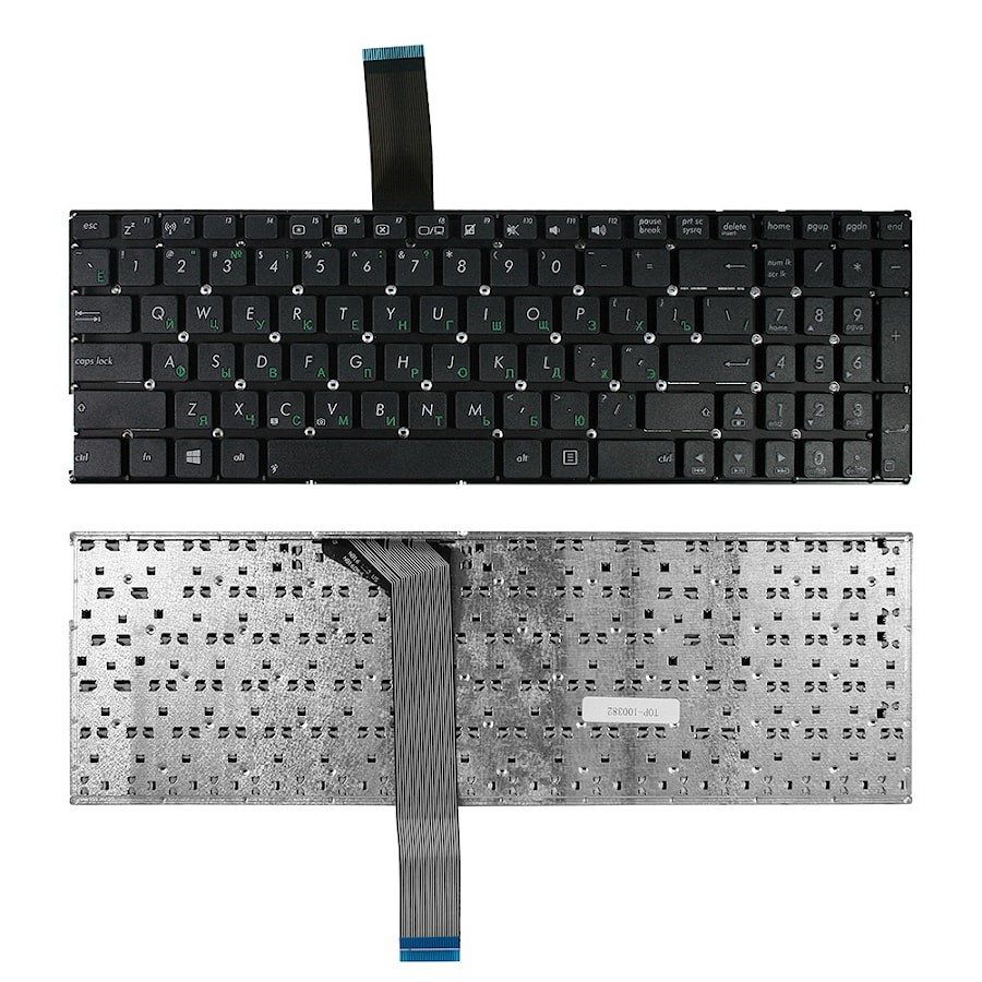 Клавиатура для ноутбука Asus A56C, A56CA, A56CB, A56CM, K56C, K56CA Series. Плоский Enter. Черная, без рамки. PN: 0KN0-N31RU, 130KNB0-6108RU00.