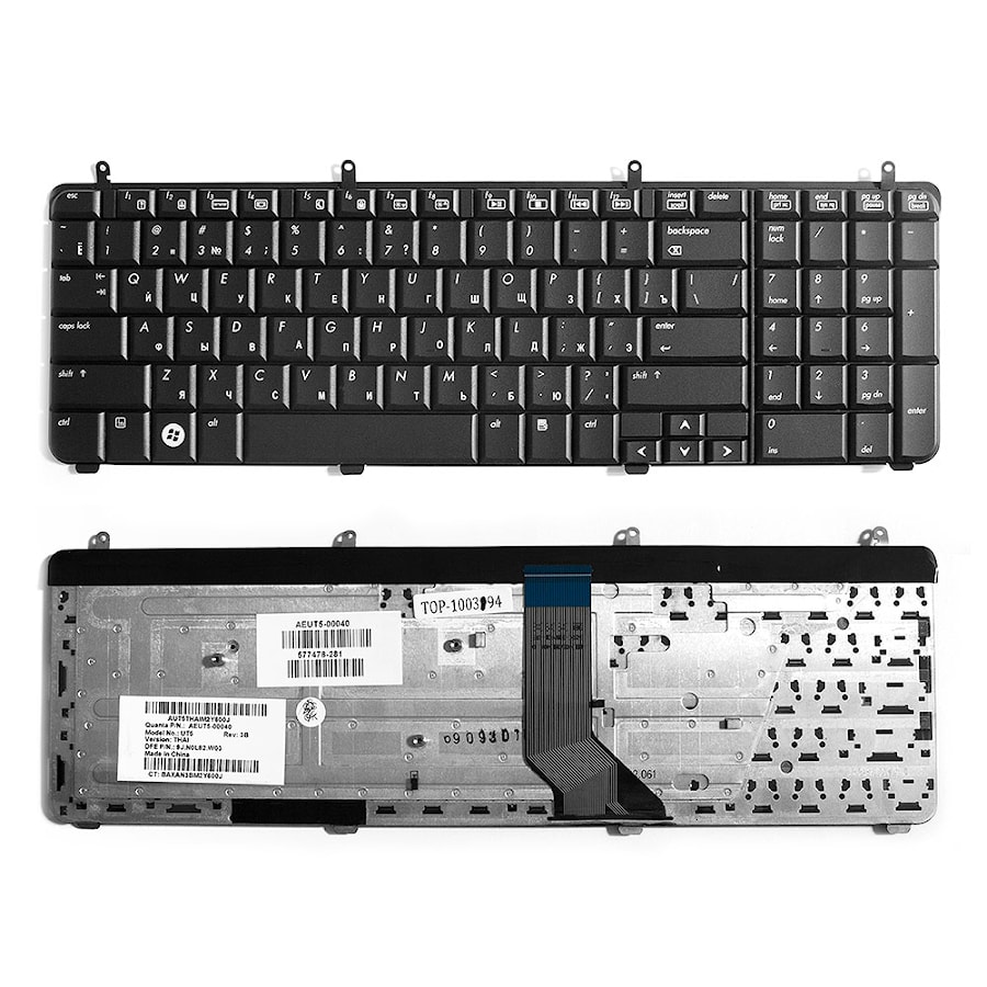 Клавиатура для ноутбука HP Pavilion DV7-2000, DV7-3000, DV7t-3000 Series. Плоский Enter. Черная, без рамки. PN: NSK-H8W0R, NSK-H8Q0R.