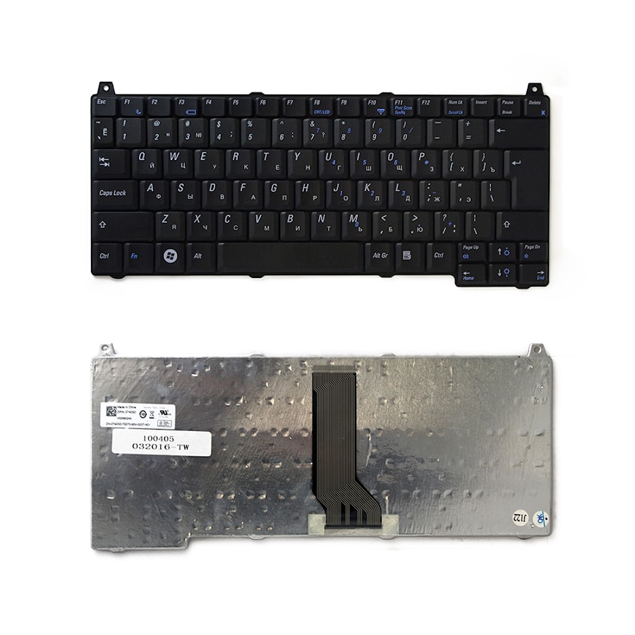Клавиатура для ноутбука Dell Vostro 1310, 1320, 1510, 1520, 2510 Series. Г-образный Enter. Черная, без рамки. PN: NSK-ADV0R, V020902AS1.