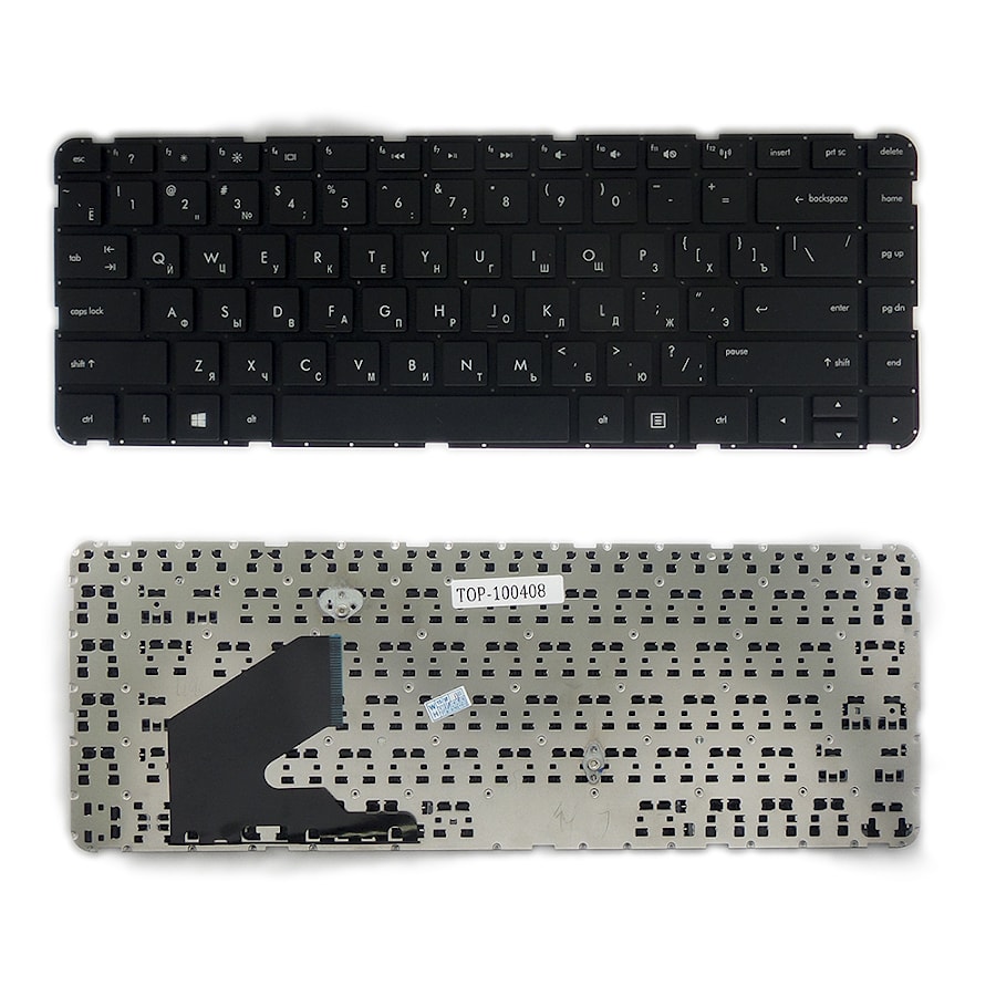 Клавиатура для ноутбука HP Pavilion 14-b Series. Плоский Enter. Черная, без рамки. PN: 696276-001, AEU33U00110.