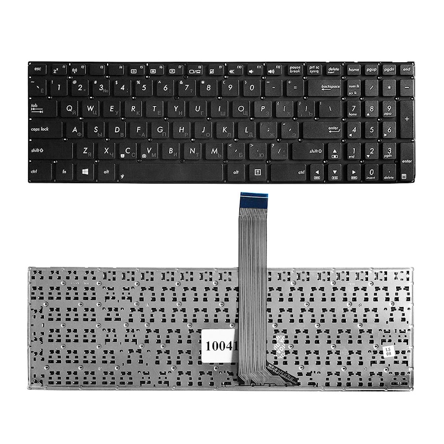 Клавиатура для ноутбука Asus Vivobook K551, S551, V551 Series. Плоский Enter. Черная, без рамки. PN: 9Z.NANSQ.00R, 0KNB0-610BRU00.