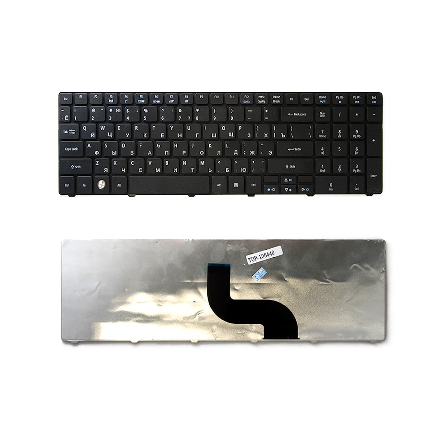 Клавиатура для ноутбука Acer Aspire 8935, 8940 Series. Плоский Enter. Черная, без рамки. PN: KB.I170G.276, NSK-AL30R.