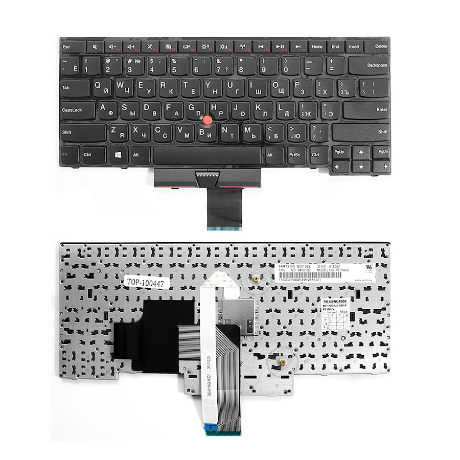 Клавиатура для ноутбука Lenovo ThinkPad Edge E330, E335, E430, E431 Series. Плоский Enter. Черная, с черной рамкой. PN: V131920AS1, 28L0D6.