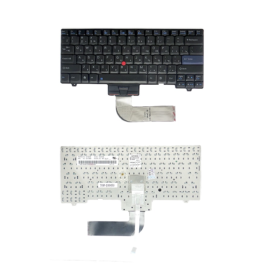 Клавиатура для ноутбука Lenovo Thinkpad SL400, SL400C, SL500 Series. Плоский Enter. Черная, без рамки. PN: 42T3836, 42T3869.