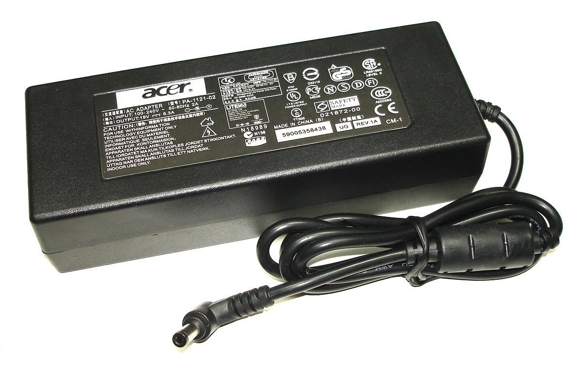 Блок питания (зарядное) Acer 5.5x2.5мм, 120W (19V, 6.3A) без сетевого кабеля, ORG  
